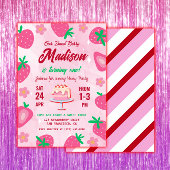 Sweet Berry Strawberry Birthday Party Einladung