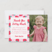 Sweet Berry Strawberry Daisy Foto Dankeskarte (Vorderseite)