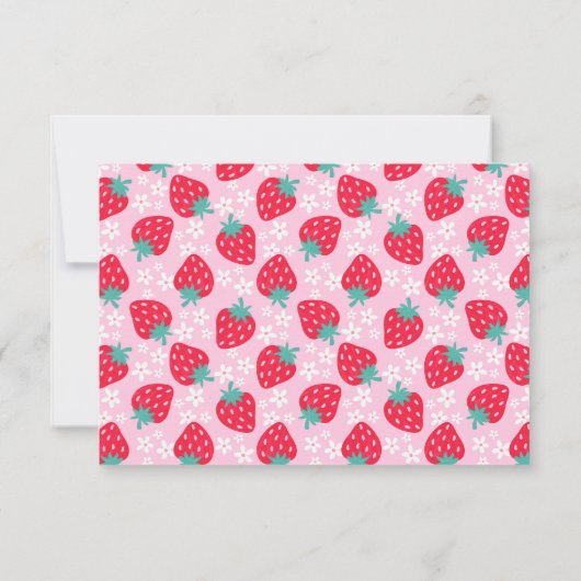 Sweet Berry Strawberry Daisy Foto Dankeskarte (Rückseite)