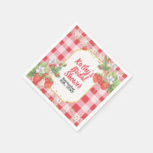 Sweet Berry Watercolor Strawberry Brautparty Serviette (Ecke)