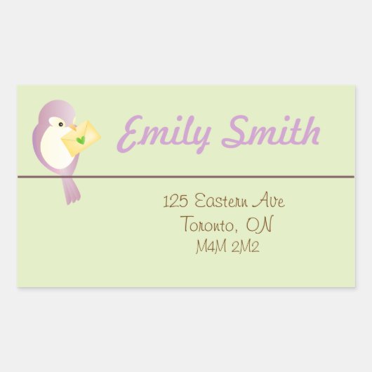 Sweet Bird Address Return Sticker (Vorderseite)