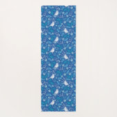 Sweet Bird Blue Botanical Pattern Monogram Yogamatte (Rückseite)