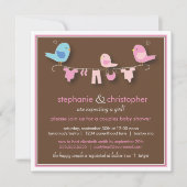 Sweet Bird Girl Couple Baby Dusche Einladung (Vorderseite)