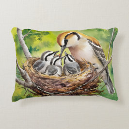 Sweet bird nest painting dekokissen