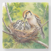 Sweet bird nest painting steinuntersetzer (Vorderseite)