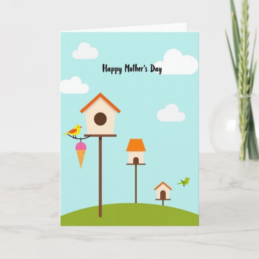 Sweet Birdhouse Mothers Day Card Karte (Vorderseite)