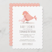 Sweet Birdie Baby Shower Einladung (Vorne/Hinten)