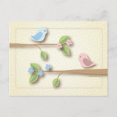 Sweet Birdie Baby Shower Wörter der Advice Card Hinweiskarte (Vorderseite)