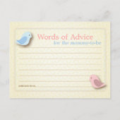 Sweet Birdie Baby Shower Wörter der Advice Card Hinweiskarte (Rückseite)