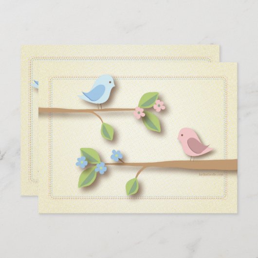 Sweet Birdie Baby Shower Wörter der Advice Card Hinweiskarte (Vorne/Hinten)