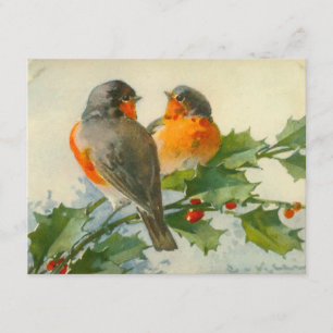 Sweet Birds Vintag Postcard - Einladung