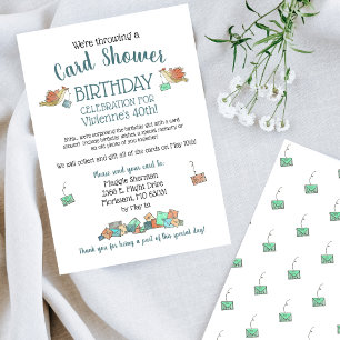 Sweet Birds Watercolor Geburtstagskarte Dusche Einladung