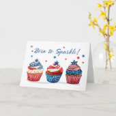 Sweet Birthday am 4. Juli Freedom Patriotic Karte (Gelbe Blume)