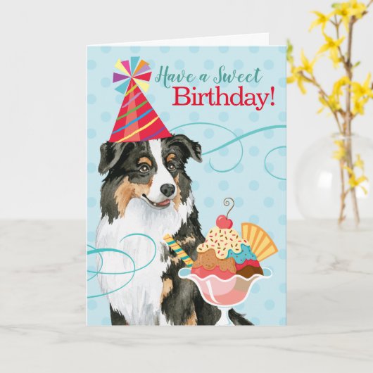 Sweet Birthday Aussie Karte (Gelbe Blume)