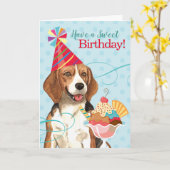 Sweet Birthday Beagle Karte (Gelbe Blume)