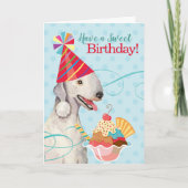 Sweet Birthday Bedlington Terrier Card Karte (Vorderseite)