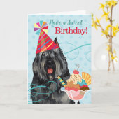 Sweet Birthday Bouvier des Flandres Card Karte (Gelbe Blume)