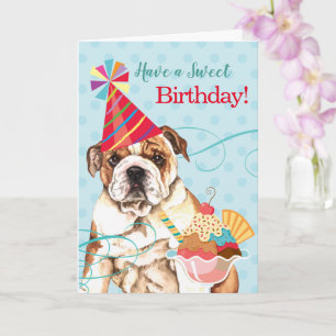Sweet Birthday Bulldog Card Karte