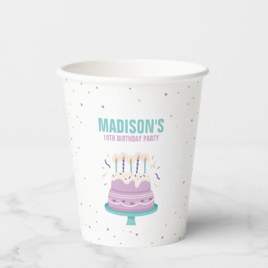 Sweet Birthday Cake Kindergeburtstag Party Pappbecher (Vorderseite)