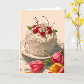 Sweet Birthday Cake Wishes Card Karte (Gelbe Blume)