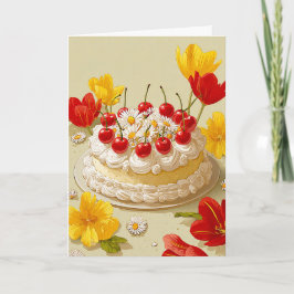 Sweet Birthday Cake Wishes Card Karte