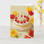 Sweet Birthday Cake Wishes Card Karte (Gelbe Blume)