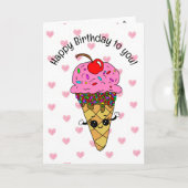Sweet Birthday Card für sie | Eiscreme Karte (Vorderseite)