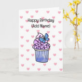 Sweet Birthday Card für sie | Geburtstag Cupcake Karte (Gelbe Blume)
