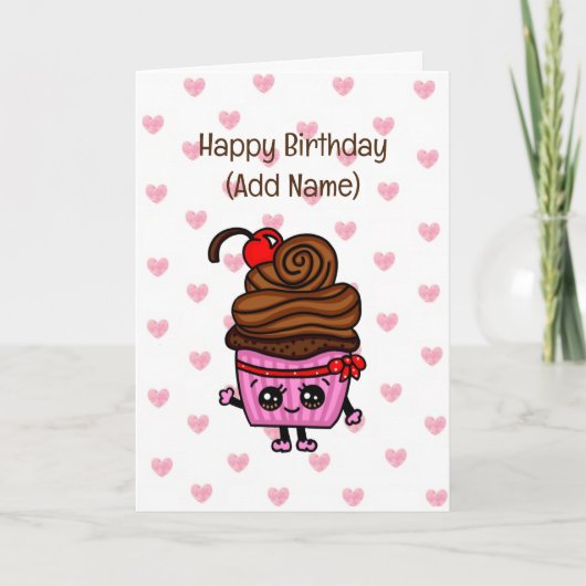 Sweet Birthday Card für sie | Geburtstag Cupcake Karte (Vorderseite)