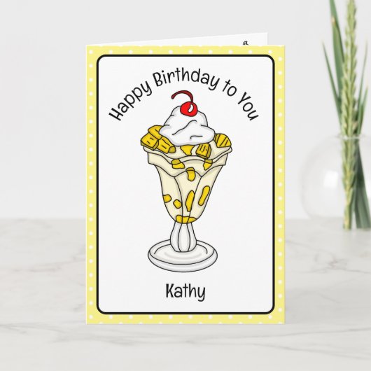 Sweet Birthday Card Ice Cream Sundae Karte (Vorderseite)