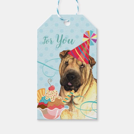 Sweet Birthday Chinese Shar-Pei Geschenkanhänger (Vorderseite)