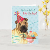 Sweet Birthday Chinese Shar-Pei Karte (Gelbe Blume)