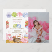 Sweet Birthday Einladung mit Foto (Vorne/Hinten)