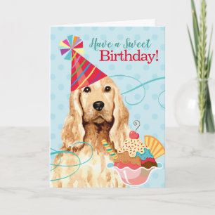 Sweet Birthday English Cocker Spaniel Card Karte