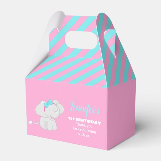Sweet Birthday Favor Box mit Elephant Geschenkschachtel (Vorderseite)