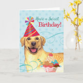 Sweet Birthday Gelbe Labrador Karte (Gelbe Blume)