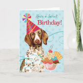 Sweet Birthday German Shorthaired Pointer Card Karte (Vorderseite)