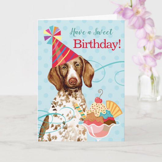 Sweet Birthday German Shorthaired Pointer Card Karte (Orchidee)