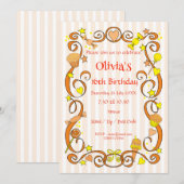 Sweet Birthday Girl Einladung (Vorne/Hinten)