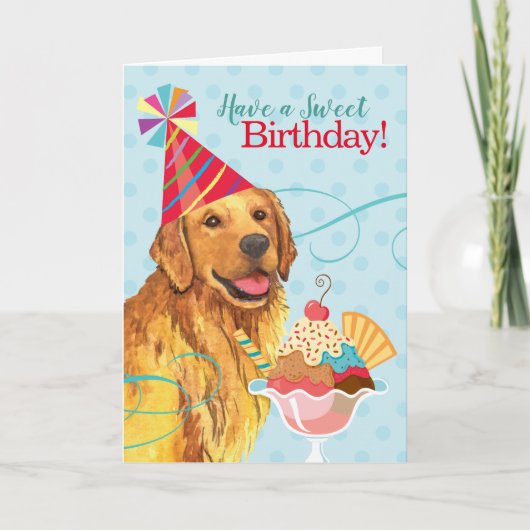 Sweet Birthday Golden Retriever Karte (Vorderseite)