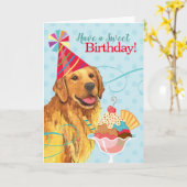 Sweet Birthday Golden Retriever Karte (Gelbe Blume)
