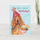 Sweet Birthday Irish Setter Karte (Vorderseite)
