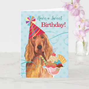 Sweet Birthday Irish Setter Karte