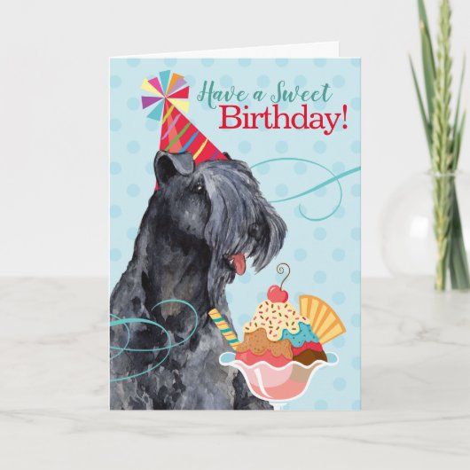 Sweet Birthday Kerry Blue Terrier Karte (Vorderseite)