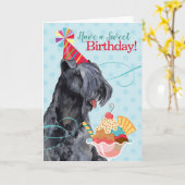 Sweet Birthday Kerry Blue Terrier Karte (Gelbe Blume)