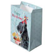 Sweet Birthday Kerry Blue Terrier Mittlere Geschenktüte (Rückseite Schrägansicht)