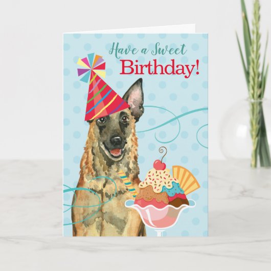 Sweet Birthday Malinois Karte (Vorderseite)