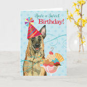 Sweet Birthday Malinois Karte (Gelbe Blume)