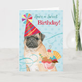 Sweet Birthday Mops Card Karte (Vorderseite)