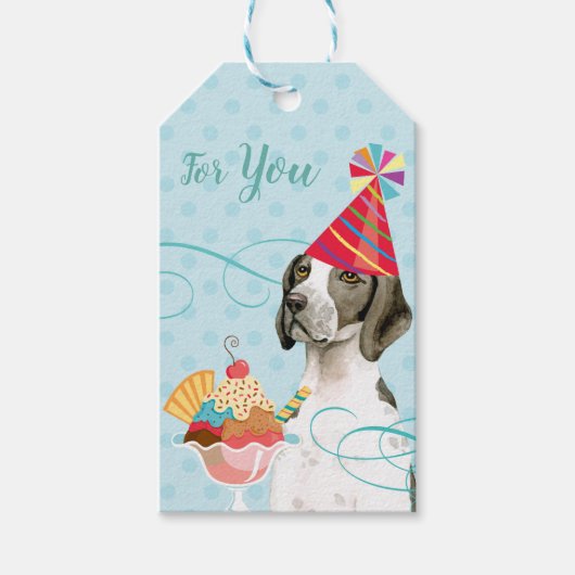 Sweet Birthday Pointer Gift Tags Geschenkanhänger (Vorderseite)